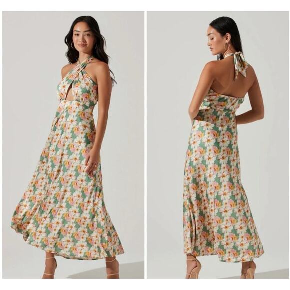 Astr Dresses & Skirts - ASTR THE LABEL Giova Dress Size Small Maxi Wedding Cocktail Evening Floral Satin